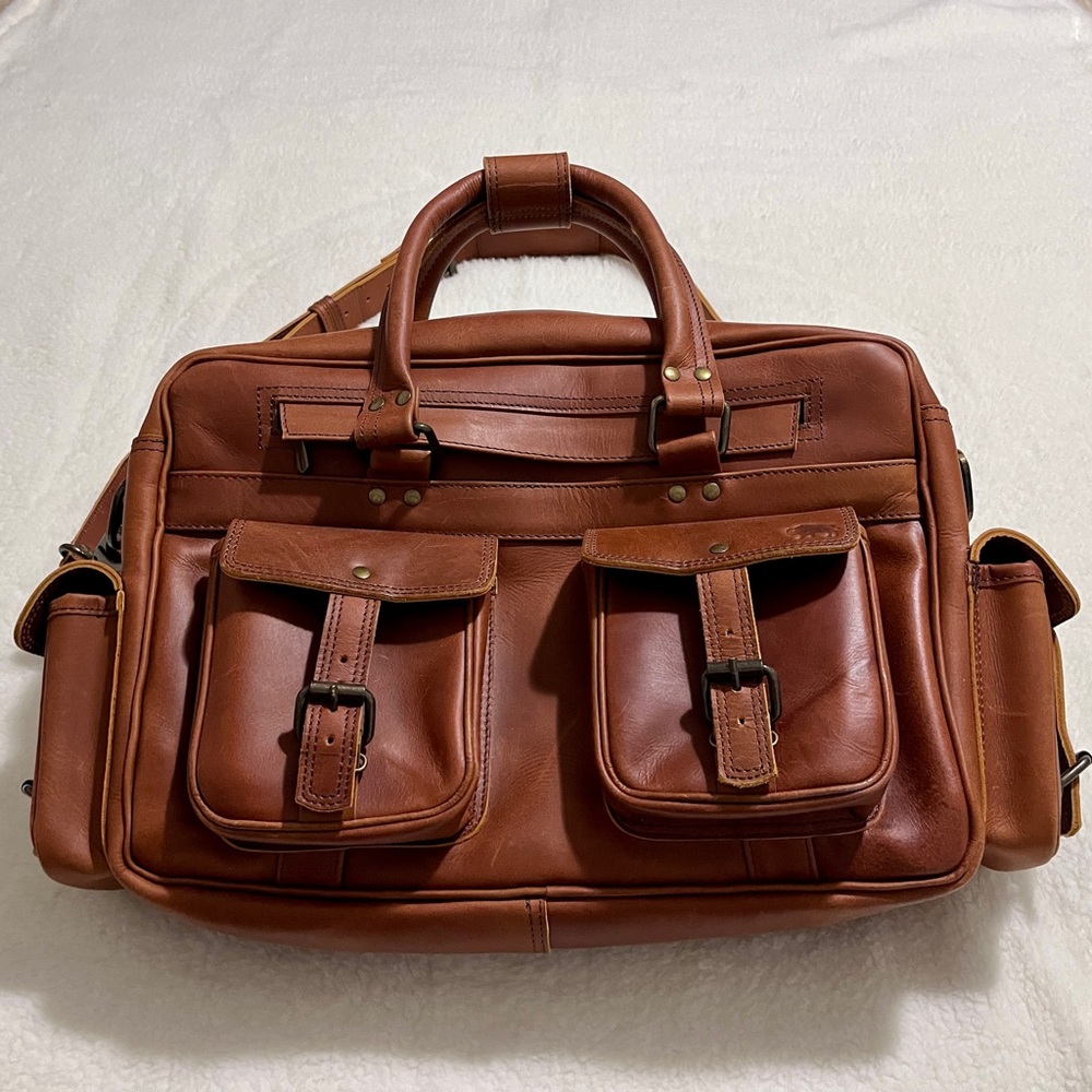 Buffalo Trading Company Roosevelt Buffalo Leather Pilot Bag - Like new!